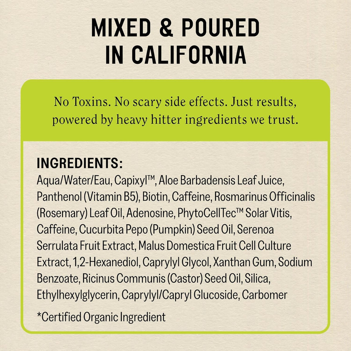 California Naturals Re:Gro with rosemary and castor oil illustrating nourishing botanicals