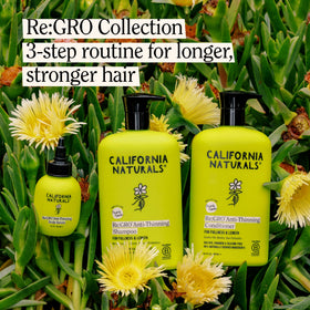 California Naturals bottle on bathroom shelf conveying clean beauty lifestyle
