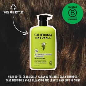 California Naturals Re:GRO next to everyday items for size, shows 20 fl oz scale