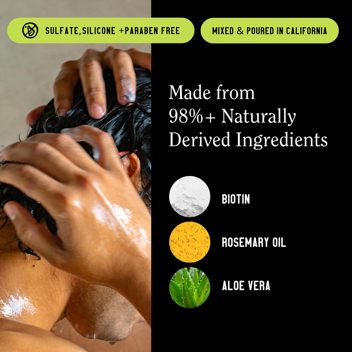 California Naturals shampoo pump dispensing for easy daily use and scalp massage