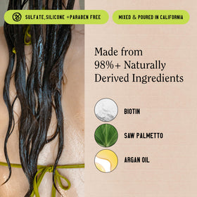 California Naturals shampoo texture lather on hand showing gentle cleansing benefit