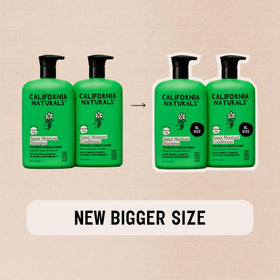 California Naturals 20 oz bottle in hand demonstrating generous size and value