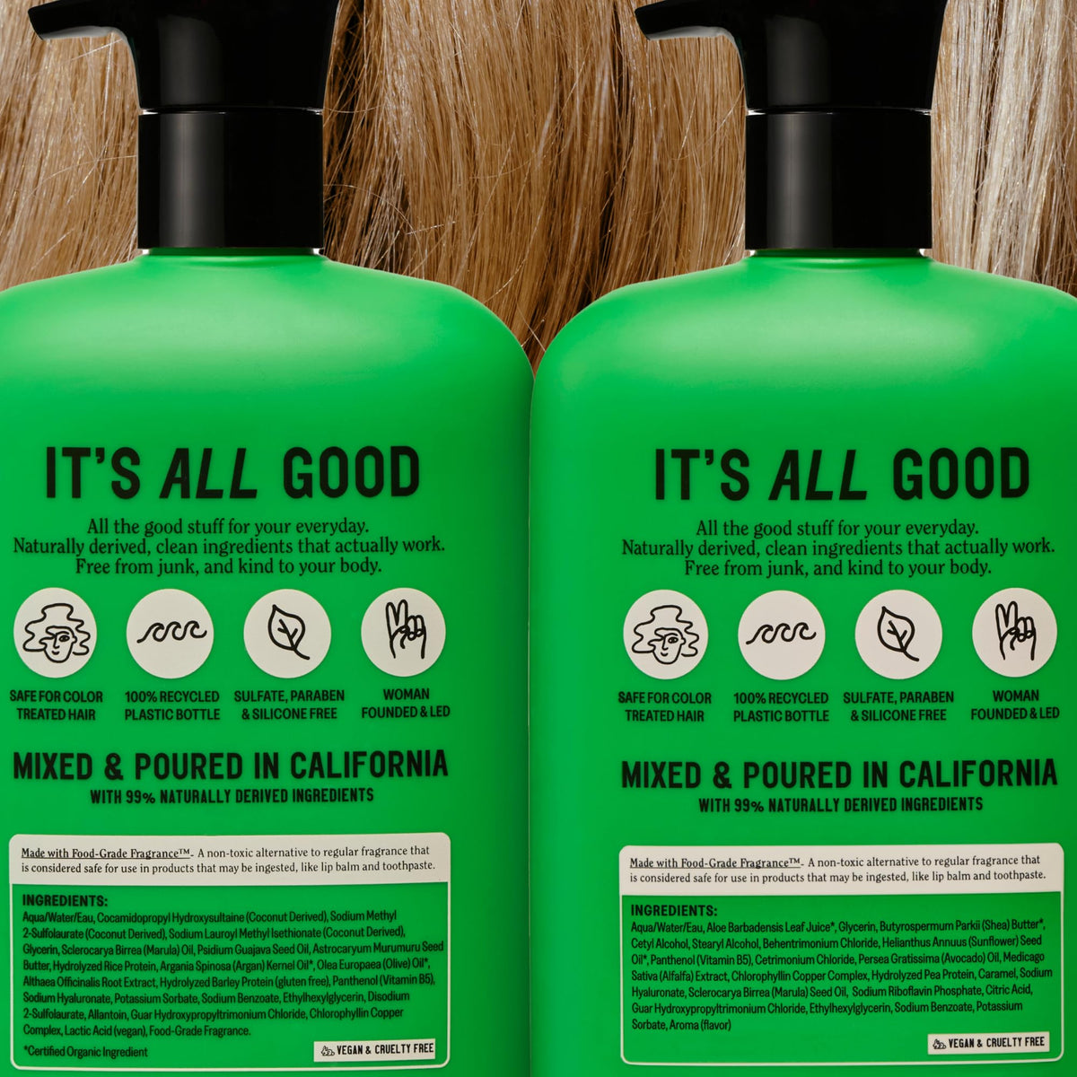California Naturals 20 oz bottle next to common items showing true size benefit