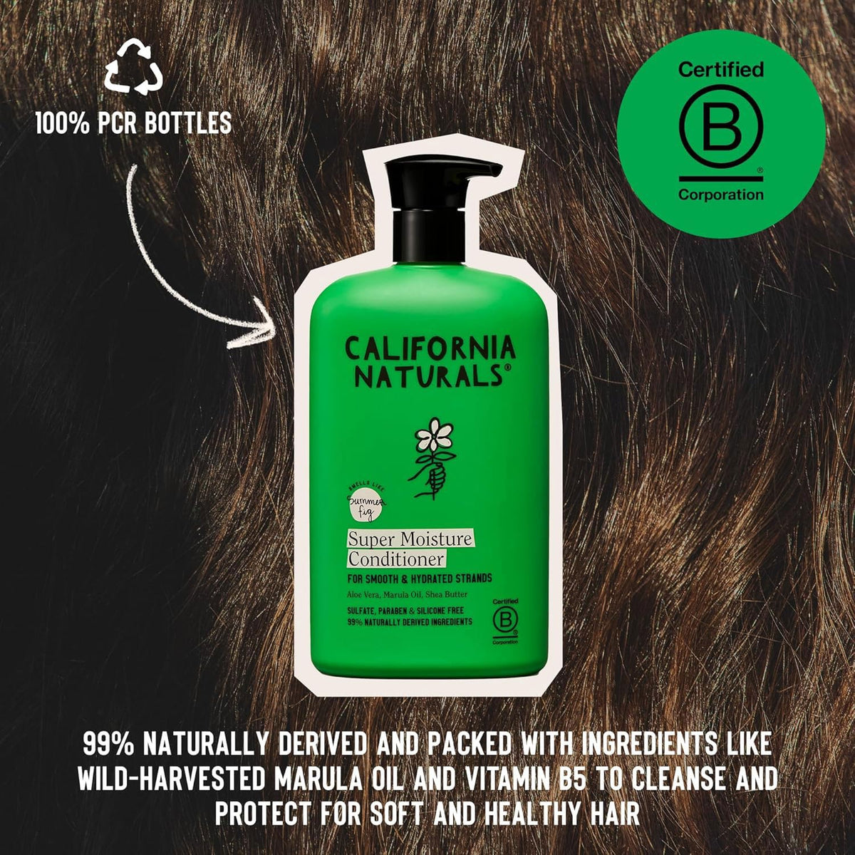 California Naturals arrangement of key natural ingredients highlighting benefits