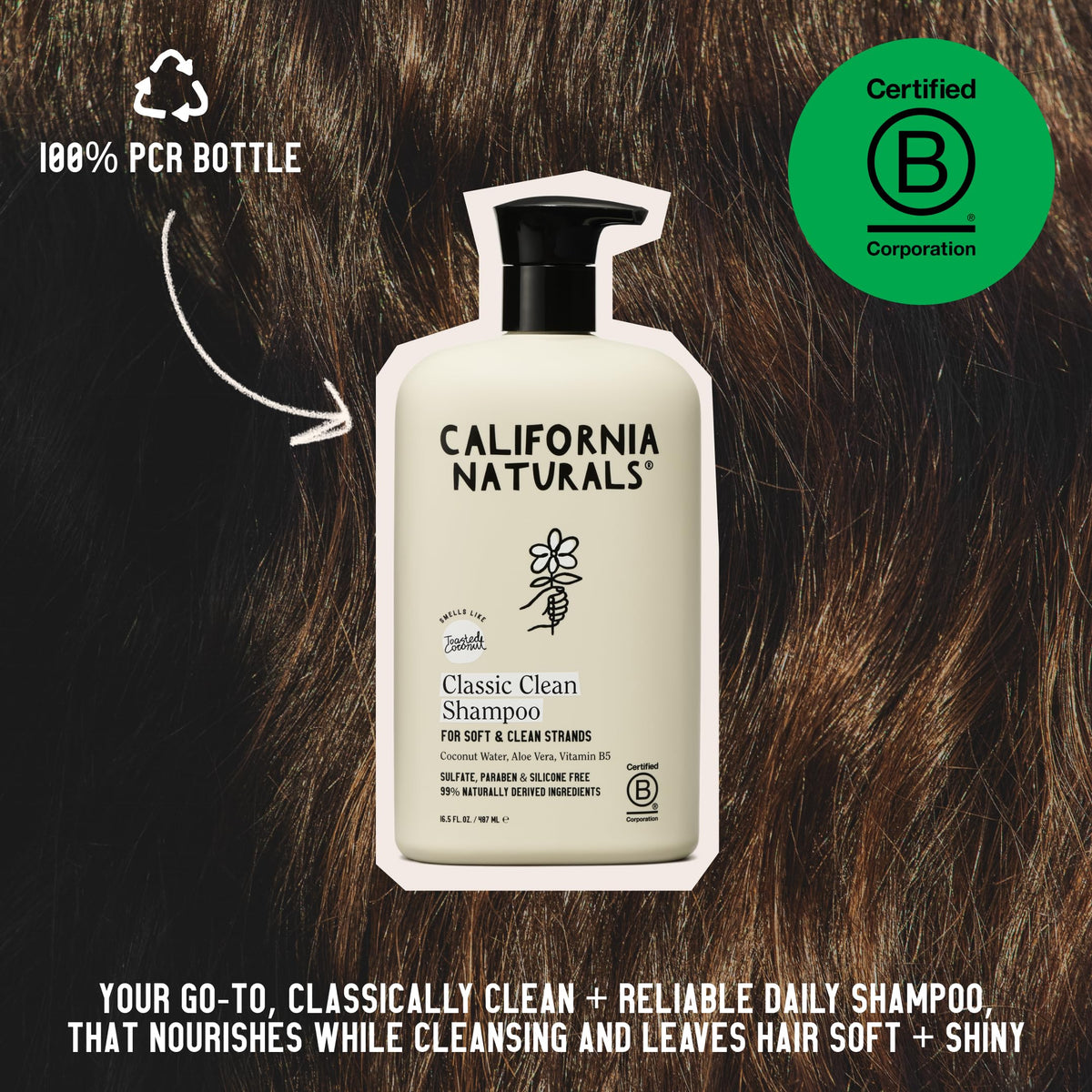 California Naturals rich lather in hand demonstrating effective foaming and rinsing
