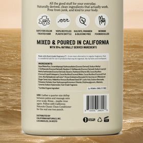 California Naturals 20 fl oz bottle beside common object indicating true size