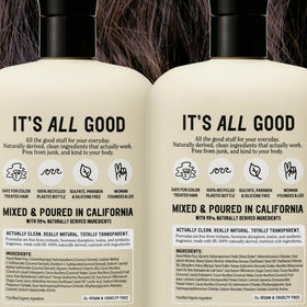California Naturals bottles styled on bathroom shelf suggesting sustainable, aesthetic routine