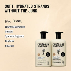 California Naturals conditioner cream in hand illustrating silky, non-greasy hydration