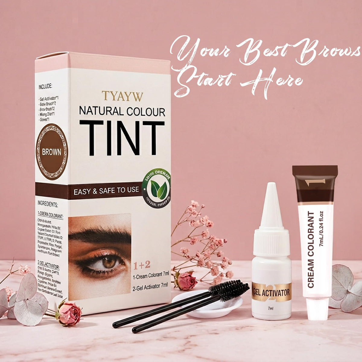 Callmynm lash tint in use close-up for darker, more defined lashes