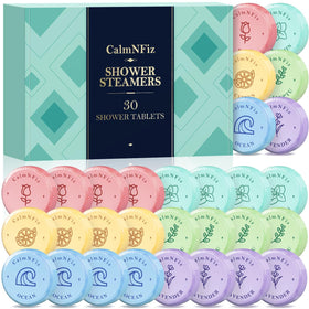 CalmNFiz front box packaging showing 30 steamers and gift-ready design