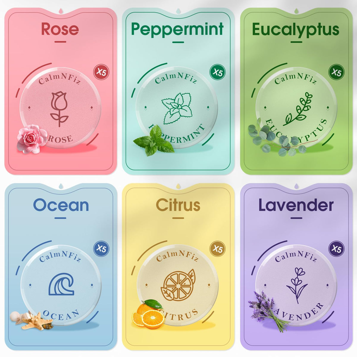 CalmNFiz individual wrapped tablet close-up highlighting freshness and portability