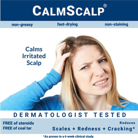 CalmScalp made in usa badge on packaging highlighting US manufacturing and cruelty-free values