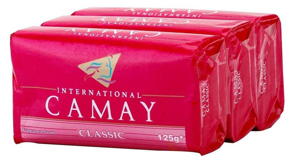 Camay front packaging showing fruity scent and benefit of fresh smooth skin