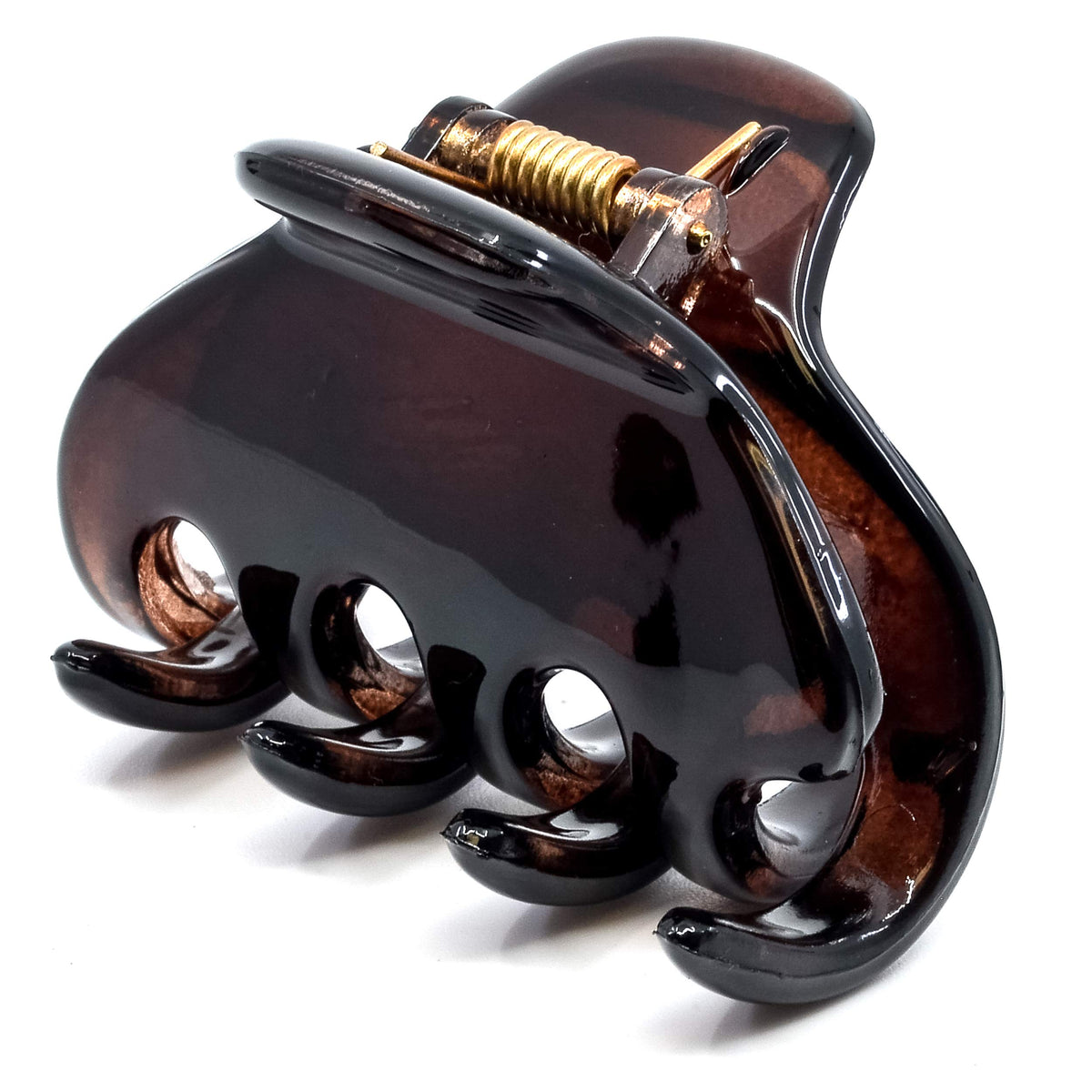 Camila front view showing compact tortoise finish and elegant design benefit