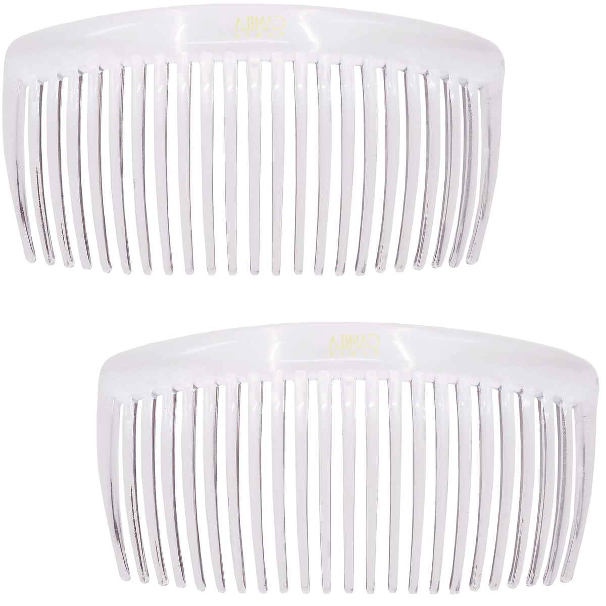 Camila curved front view showing sleek comb and secure styling benefit