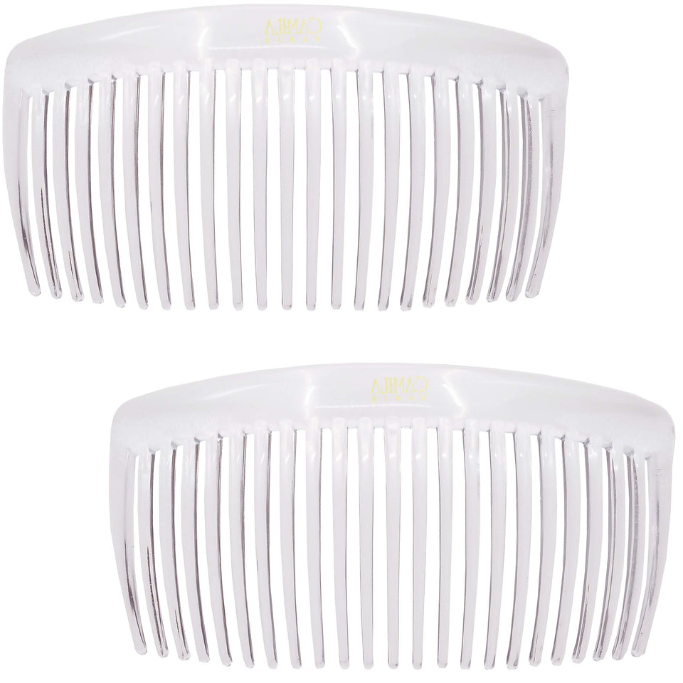 Camila curved front view showing sleek comb and secure styling benefit