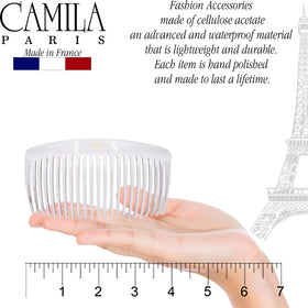 Camila comb holding an elegant updo demonstrating stable, decorative hold