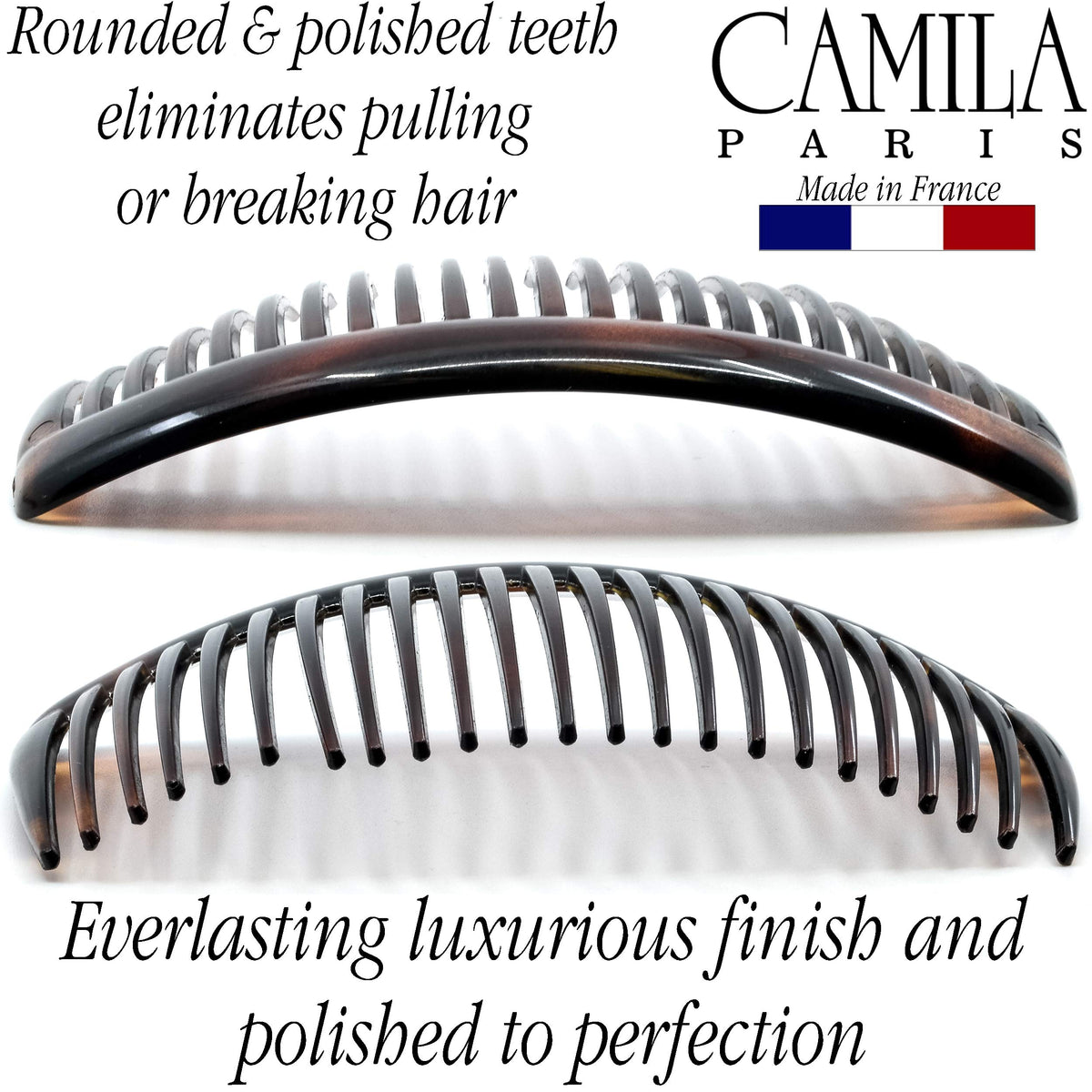Camila Paris two-comb pack and size comparison for quick identification