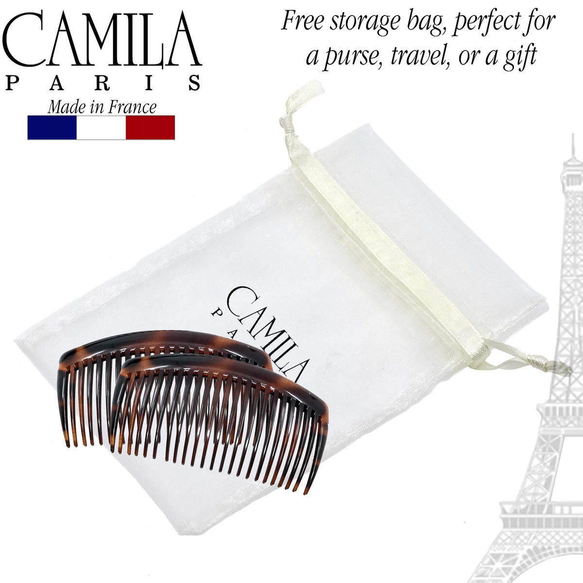 Camila Paris comb used in a half-up hairstyle for neat, polished look