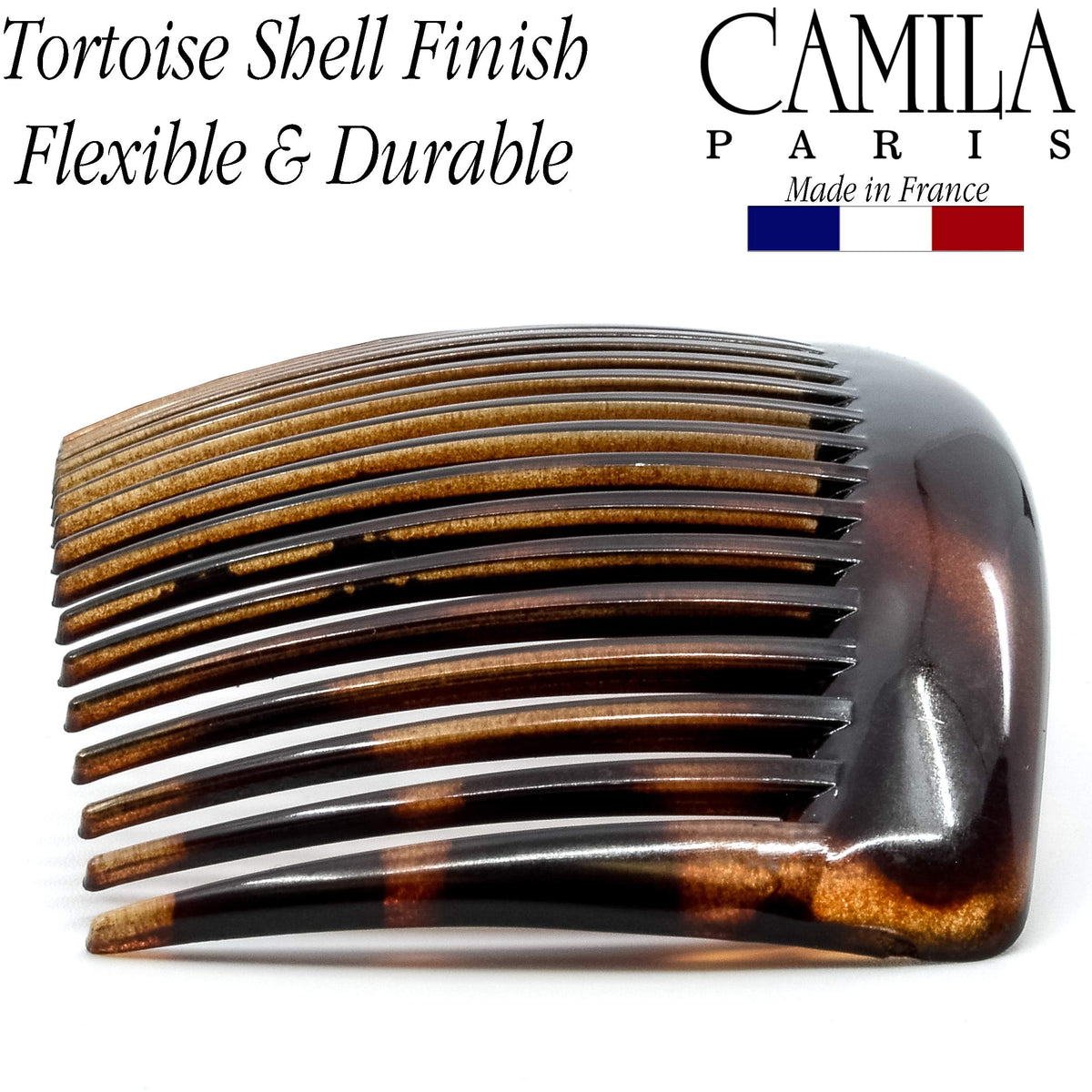 Camila Paris comb securing a low bun for reliable hold at events