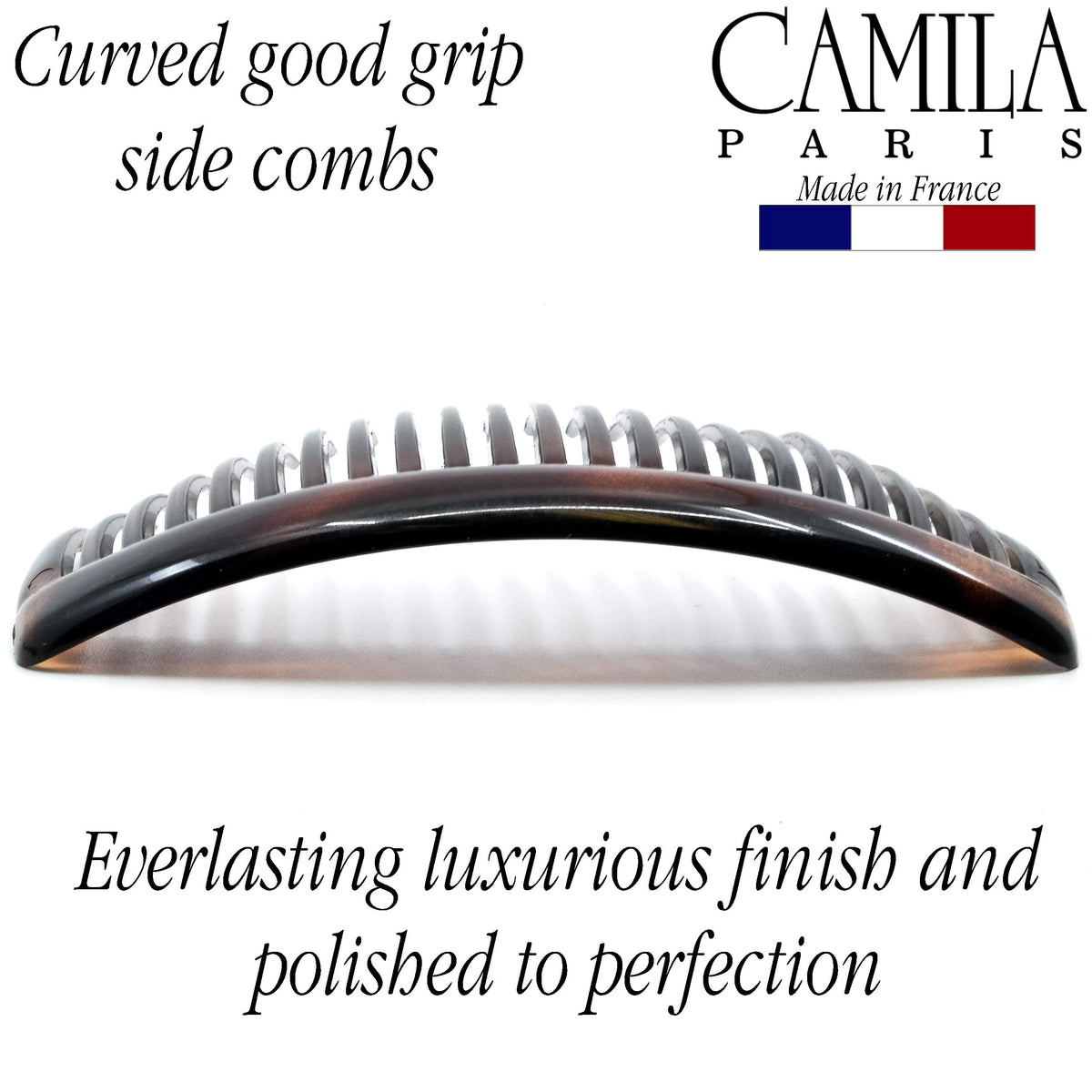 Camila Paris comb beside ruler showing exact four-inch length