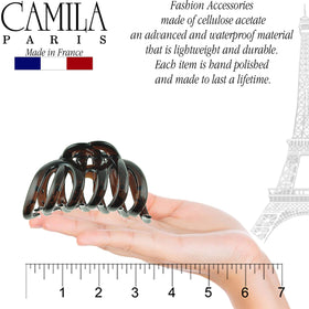 Camila Paris tortoise-shell finish highlighting durable premium acetate