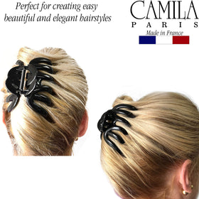 Camila Paris close-up of octopus prongs delivering secure grip for thick hair