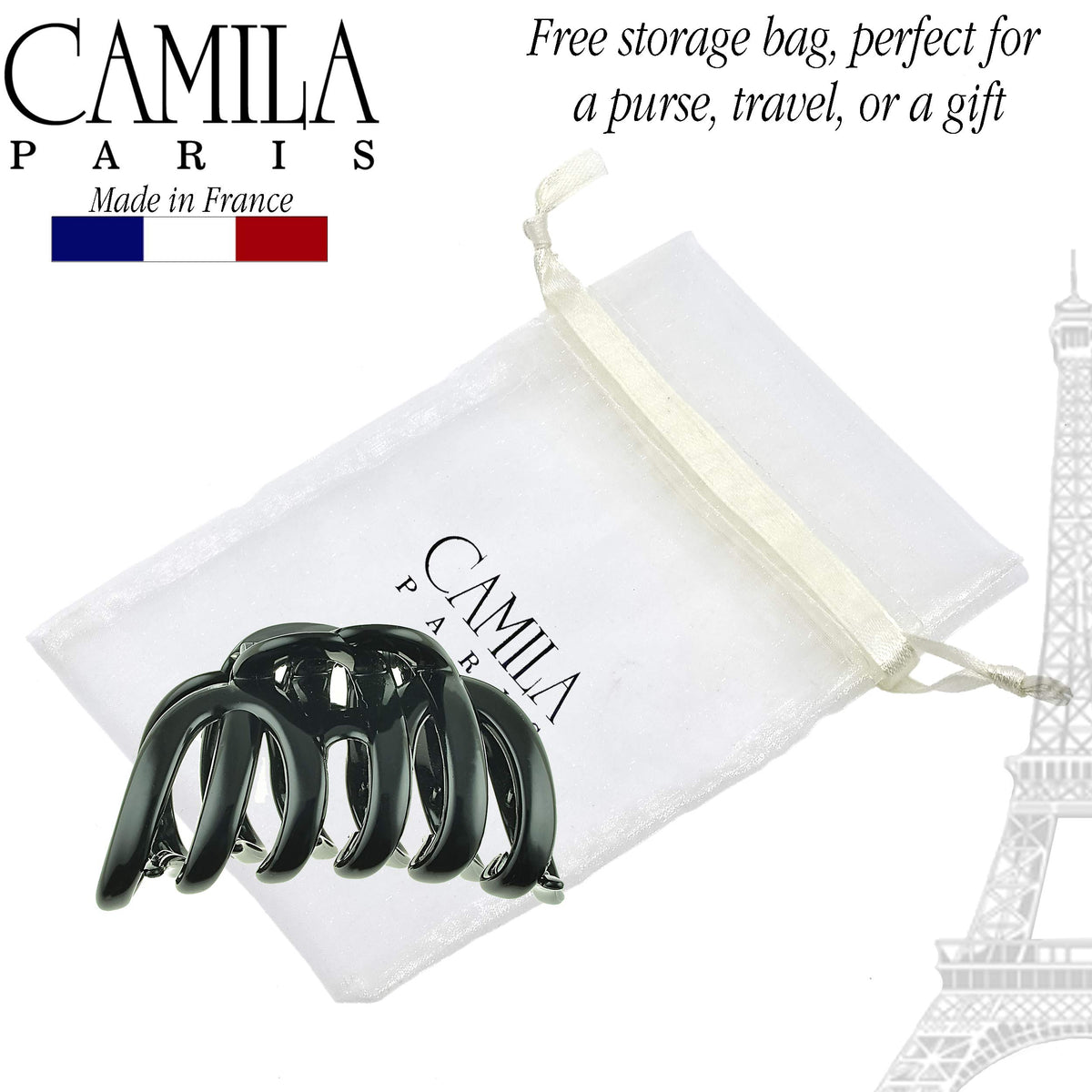 Camila Paris AD719 next to hand for size comparison and easy portability benefit