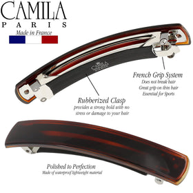 Camila Paris worn in a model's half-up hairstyle showing comfortable hold and effortless styling