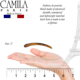 Camila Paris hair fork worn in a chignon demonstrating secure all-day hold