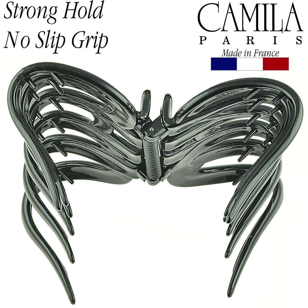 Camila Paris clip holding long curly hair, providing all-day no-slip grip