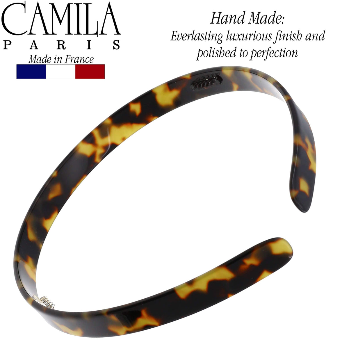 Camila Paris headband in hand showing compact size and lightweight benefit