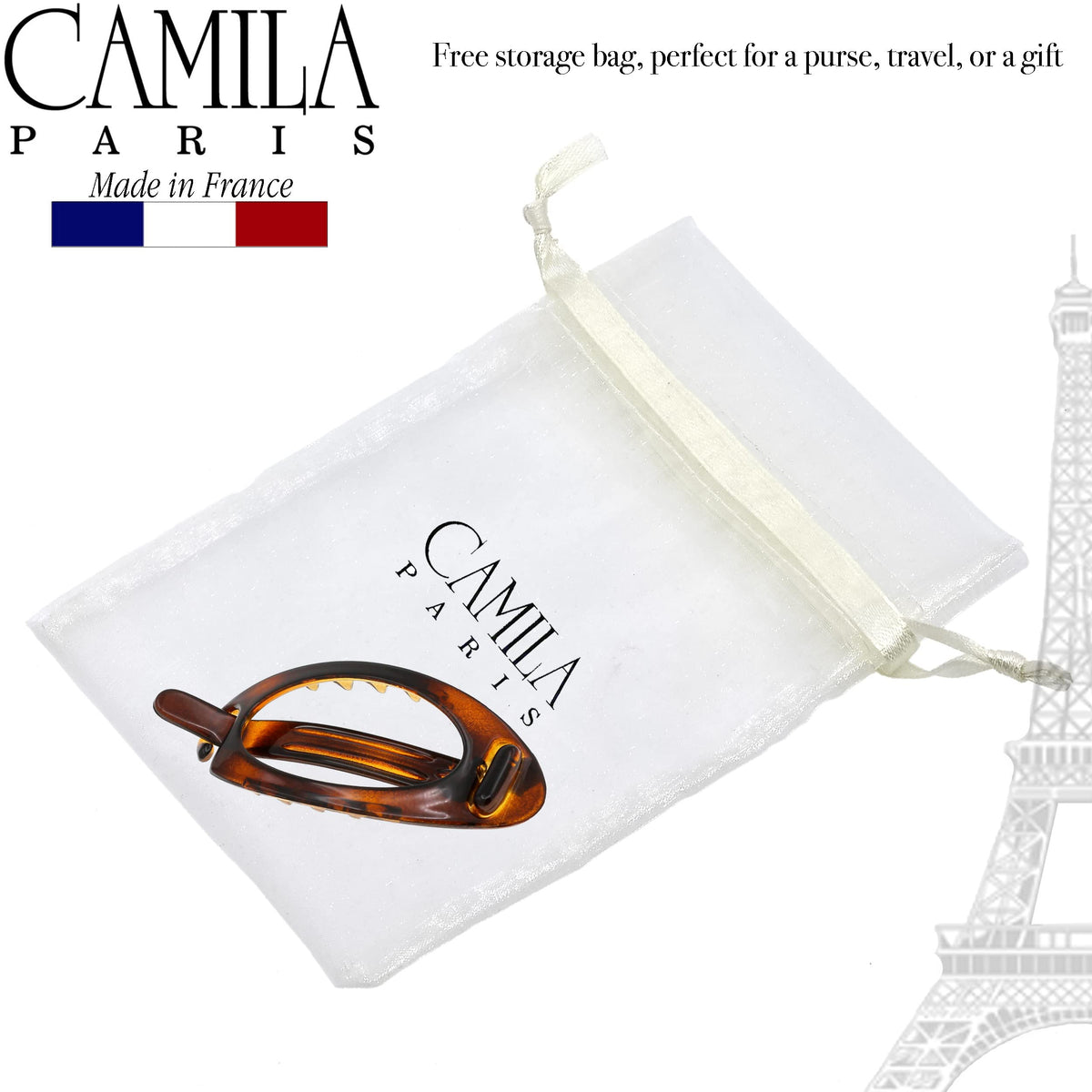 Camila Paris used in a low bun demonstrating full-updo support benefit: strong comfortable hold