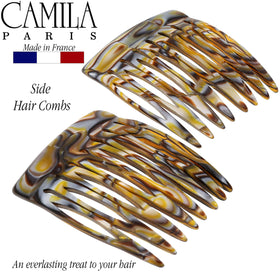 Camila Paris comb holding half-up hairstyle showing discreet secure styling