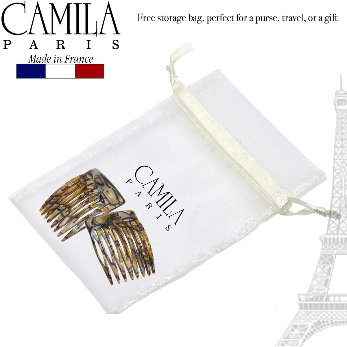 Camila Paris comb anchoring a bun to show stable hold without pulling