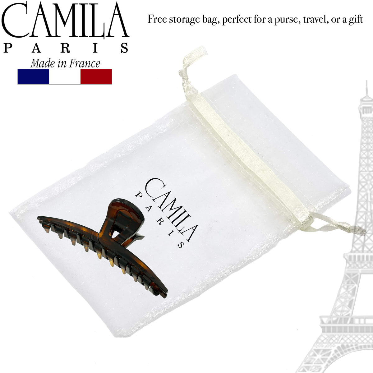 Camila Paris in-use half-up hairstyle demonstrating secure grip