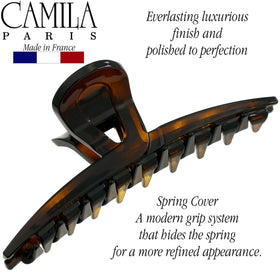 Camila Paris inner teeth close-up securing strands without pulling