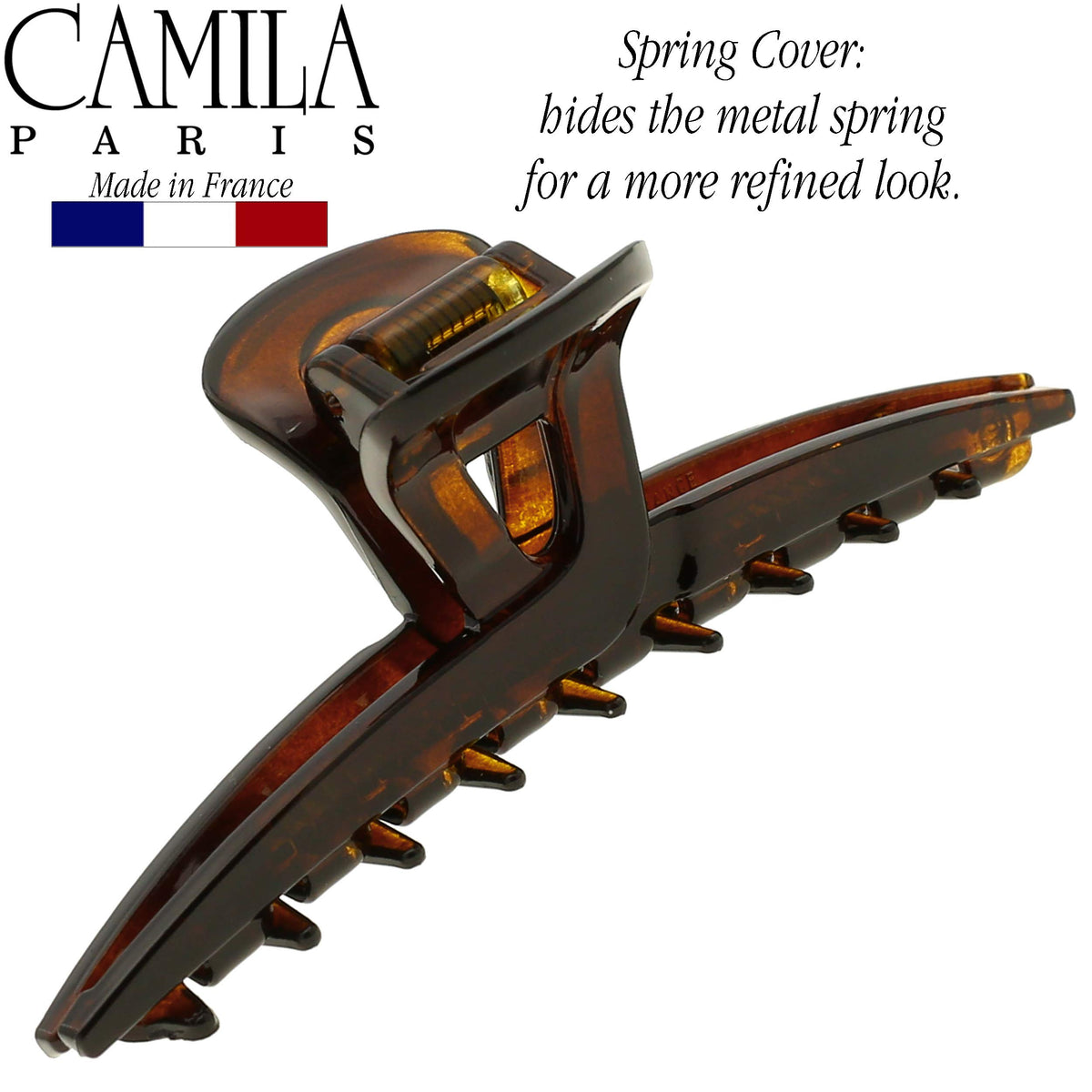 Camila Paris worn in a half-up hairstyle demonstrating secure, no-slip styling