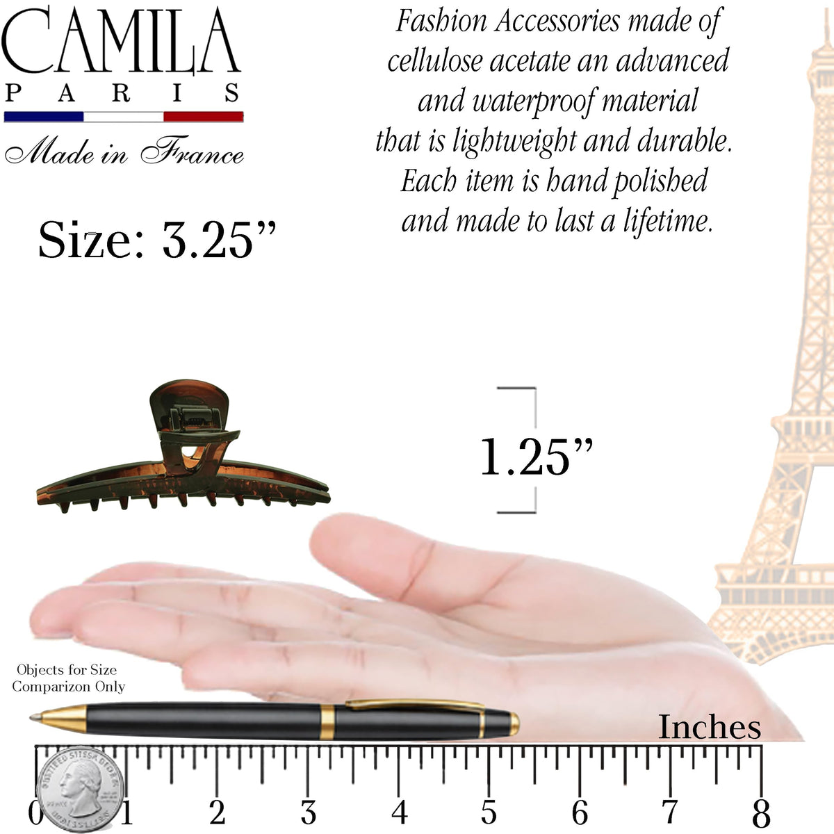 Camila Paris detailed spring image showing solid metal spring for long-lasting hold