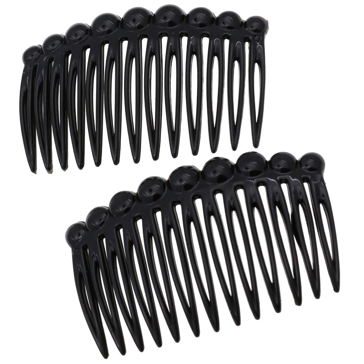 Camila Paris front view of black side comb showing sleek finish and elegant look