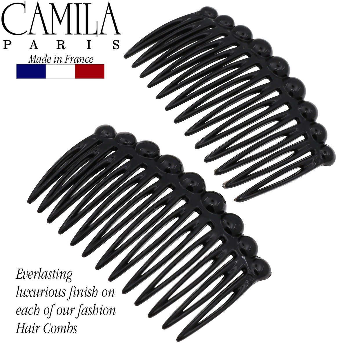 Camila Paris comb securing a neat bun illustrating reliable hold and polish