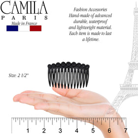 Camila Paris profile of curved comb shape that follows head for comfortable hold