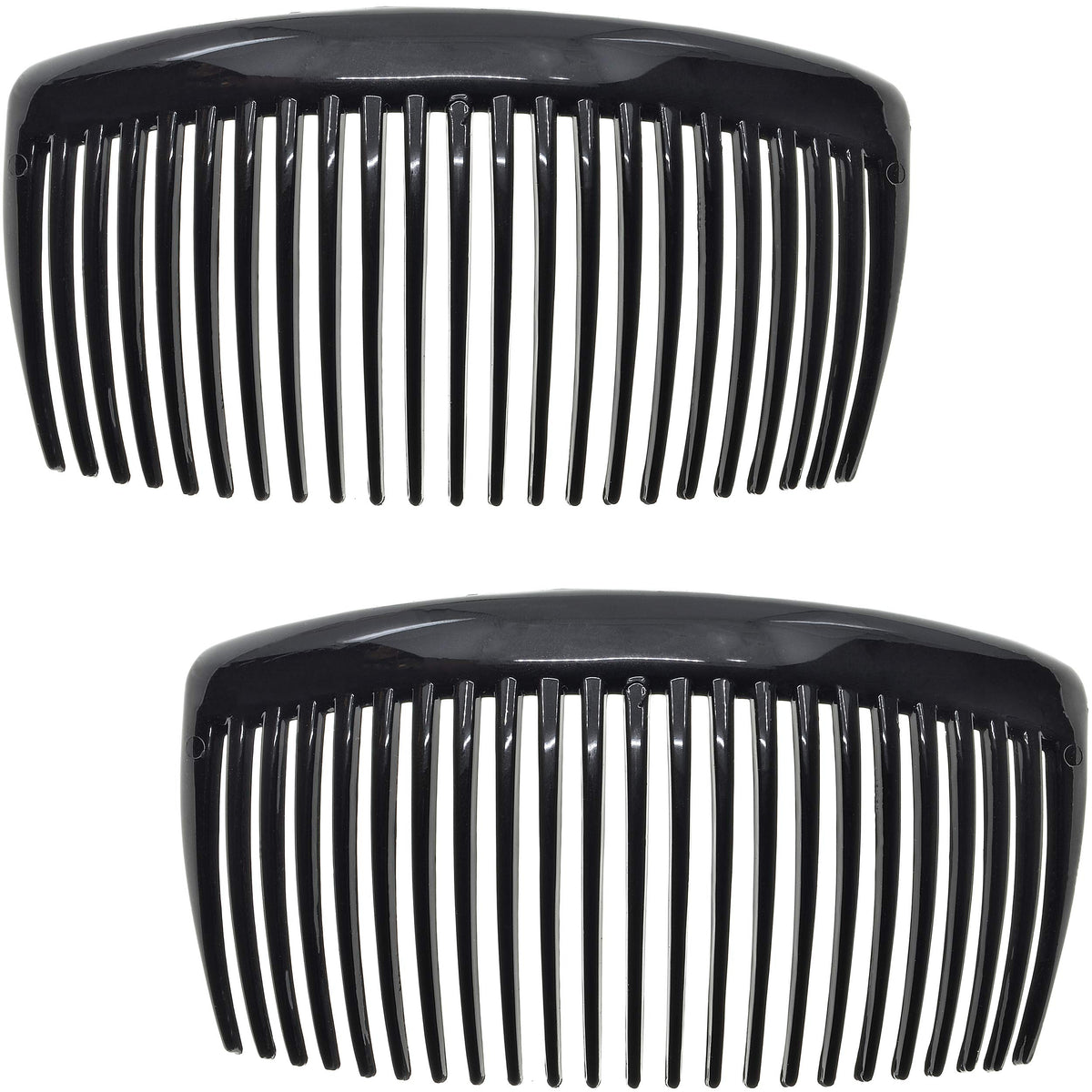 Camila Paris front view showing black curved comb for secure styling