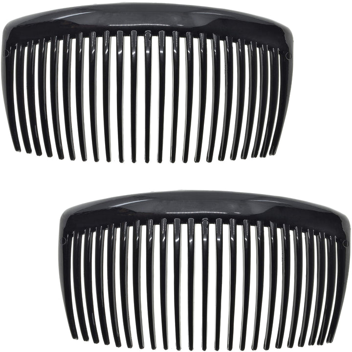 Camila Paris front view showing black curved comb for secure styling