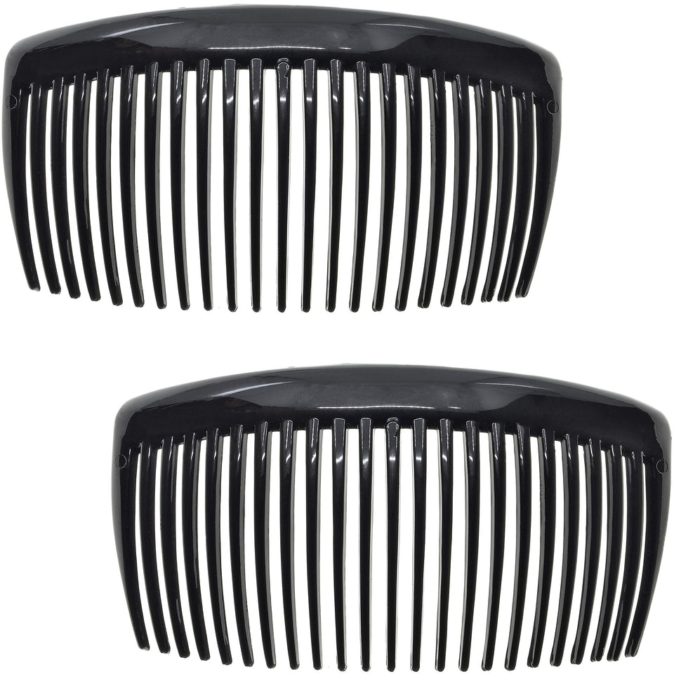 Camila Paris front view showing black curved comb for secure styling