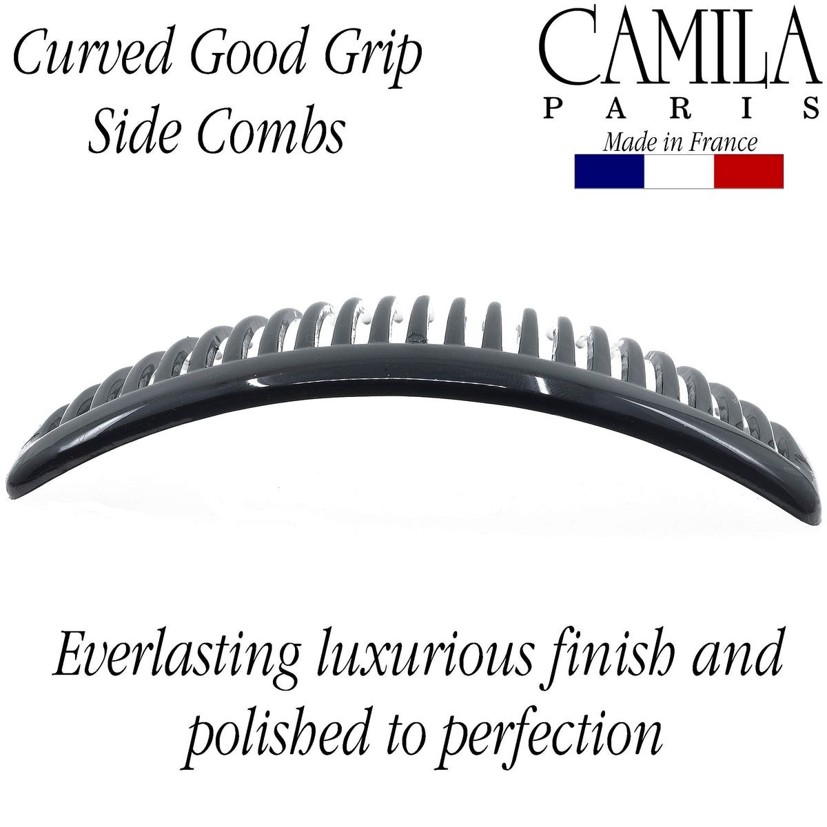 Camila Paris comb-in-hair holding a French twist with elegant finish