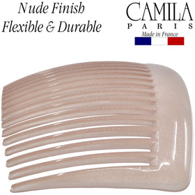 Camila Paris comb beside ruler showing 4-inch size for reliable coverage and support