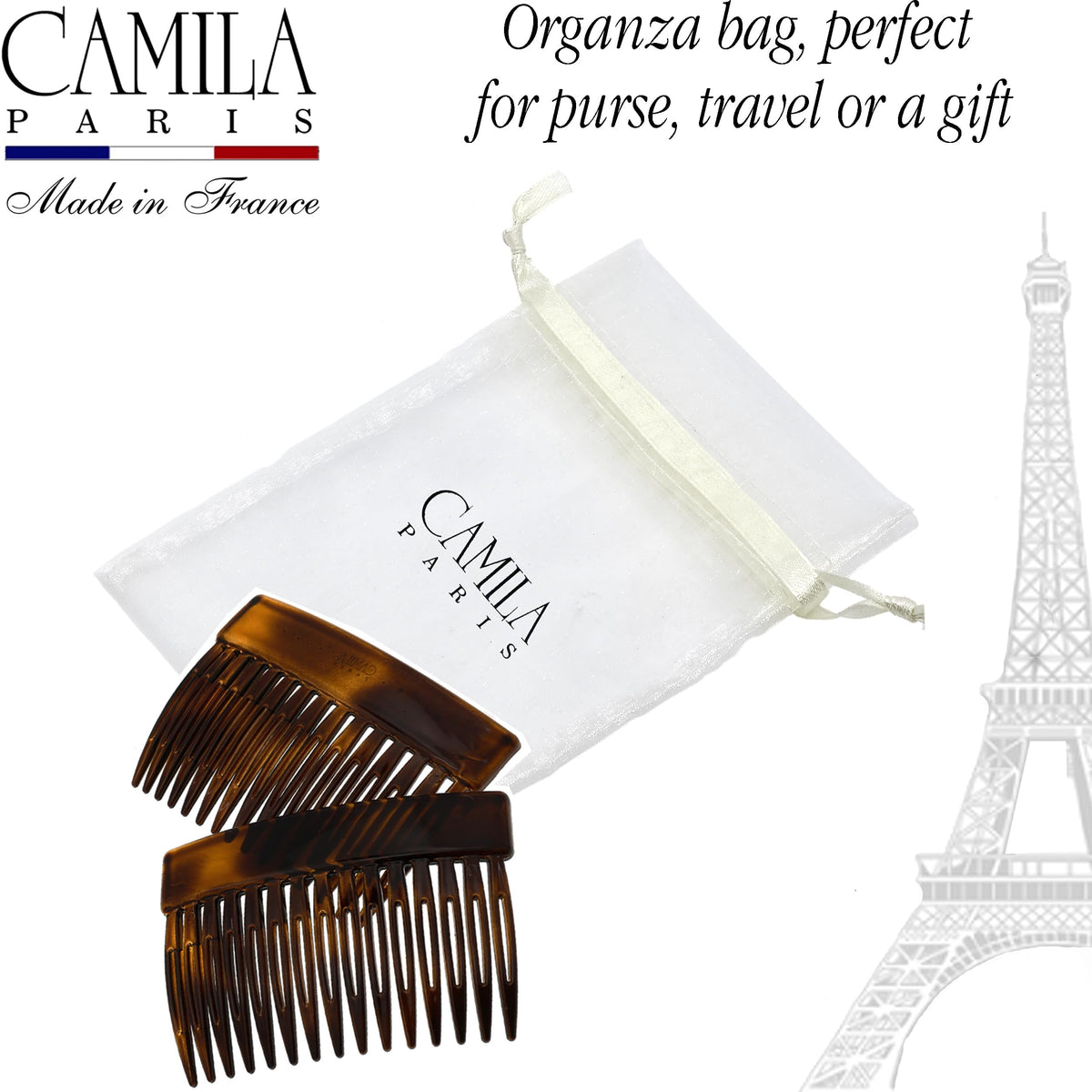 Camila Paris polished tortoise shell detail showing attractive finish and damage-free wear