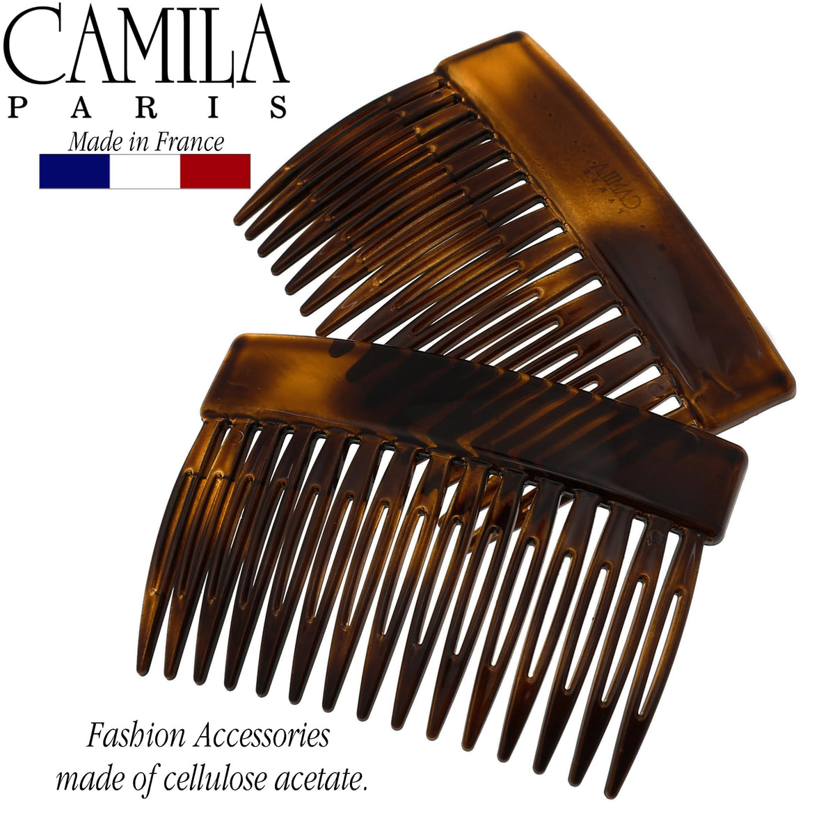 Camila Paris profile shot showing curved shape that fits the head and secures styles
