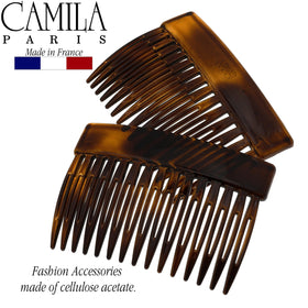 Camila Paris profile shot showing curved shape that fits the head and secures styles